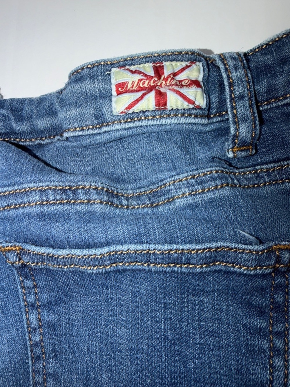 Machine Dark Blue Distressed Skinny Jeans SEE MEASUREMENTS RUN SMALL - Picture 8 of 8